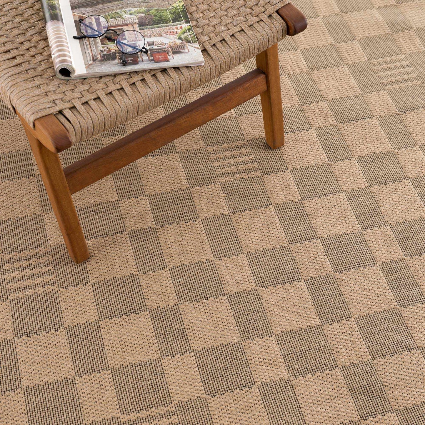 Nairi Checkered Washable Jute Rug - - Rugs
