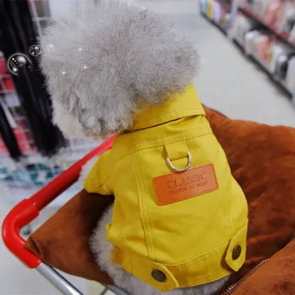 Spring Dog Denim Coat Yellow Small