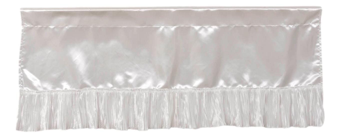 Tache Satin Ruffle Sweet Victorian Window Curtain Tailored Valance 18x52" White (MZ002) - - Valance