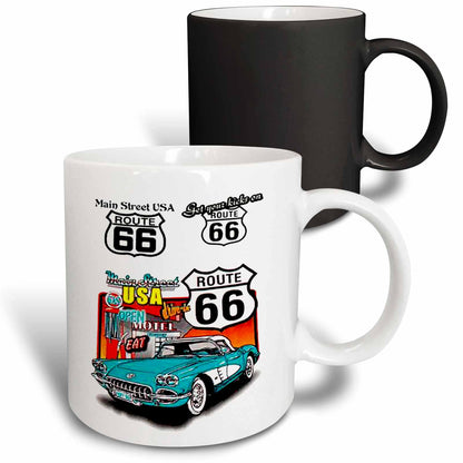 3dRose Signs - Route 66 - Mugs (mug_1010) - 11oz Magic Transforming Mug - Mug