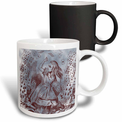 3dRose PS Vintage - Alice with Playing Cards Vintage Alice in Wonderland - Mugs (mug_110209) - 11oz Magic Transforming Mug - Mug