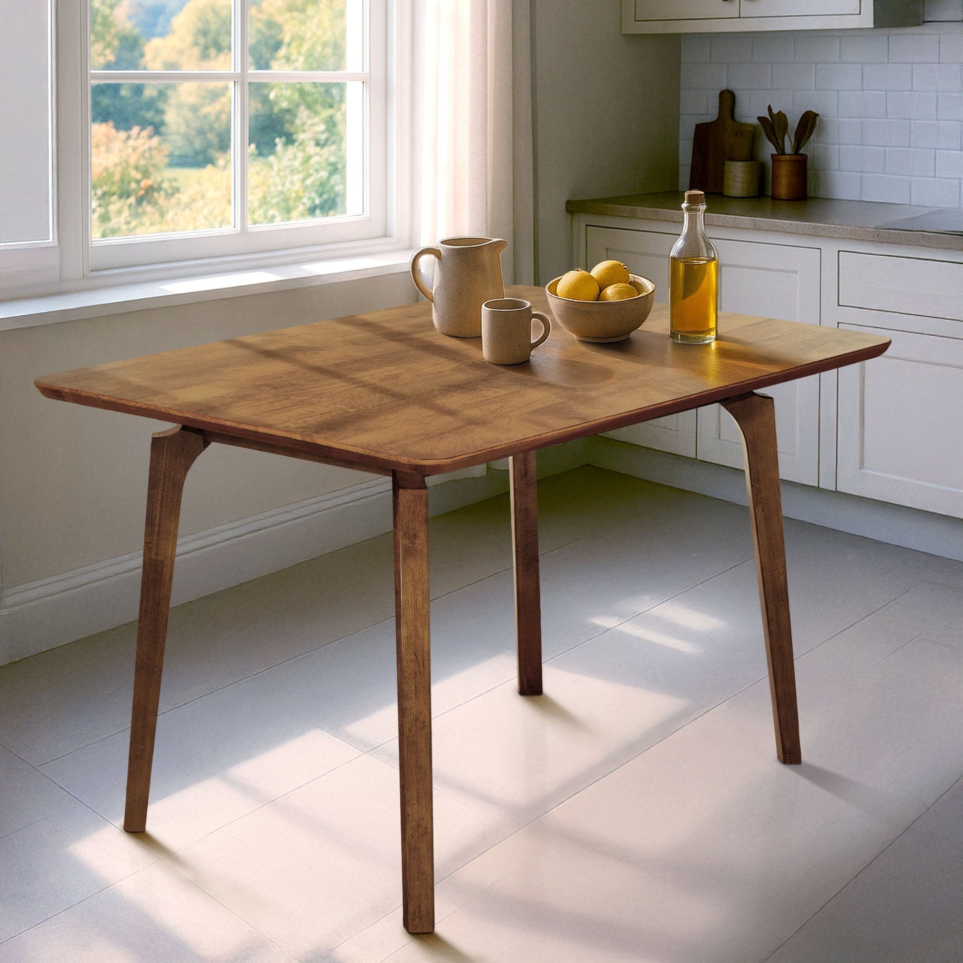 Acacia Verve 48" Solid Wood Dining Table - Ideal Kitchen Table for 4 - Walnut - Table