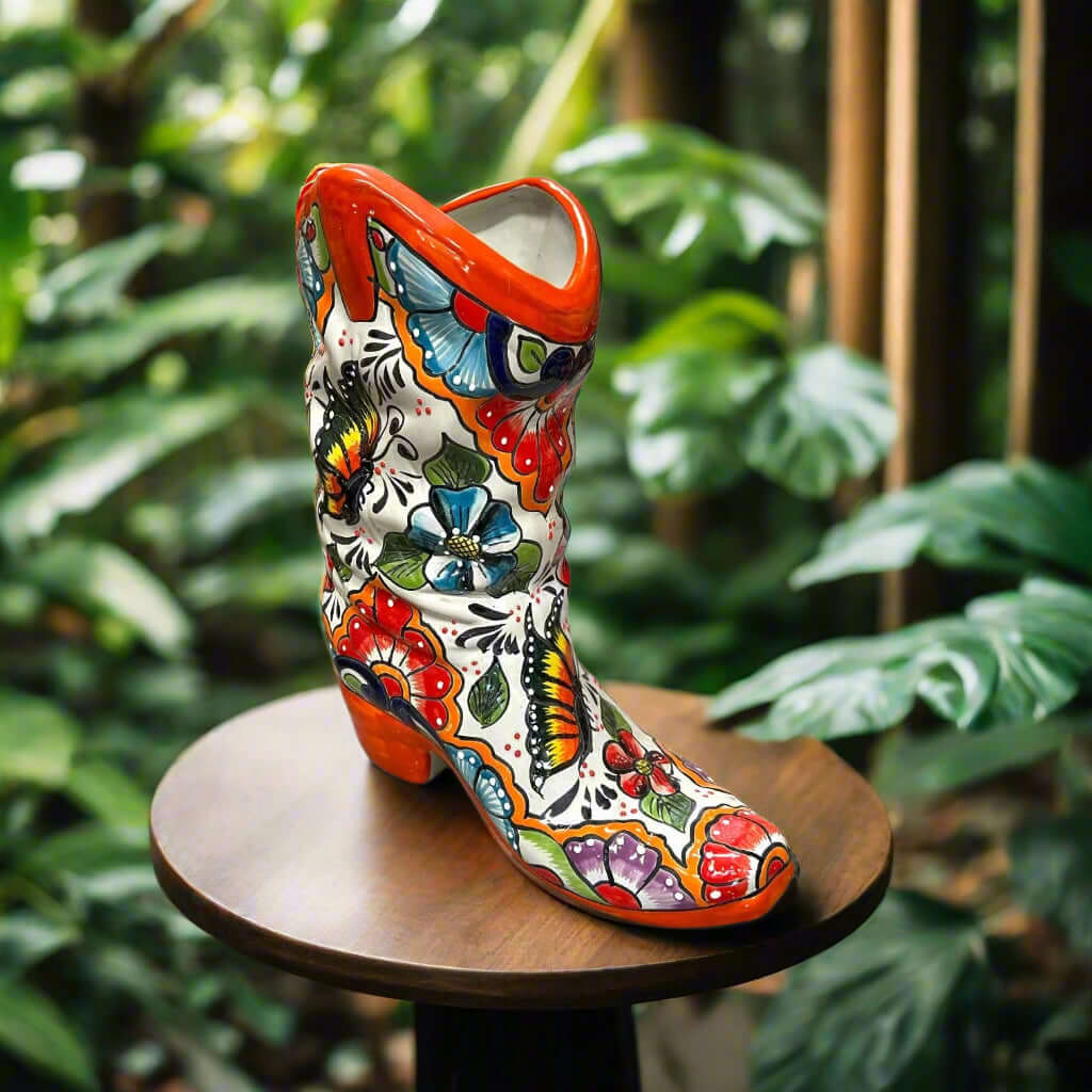 Colorful Boot Planter Handmade Talavera Pot - - Talavera Planter