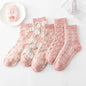 5 Pairs Flower Embroidered Socks - Kia Day Design