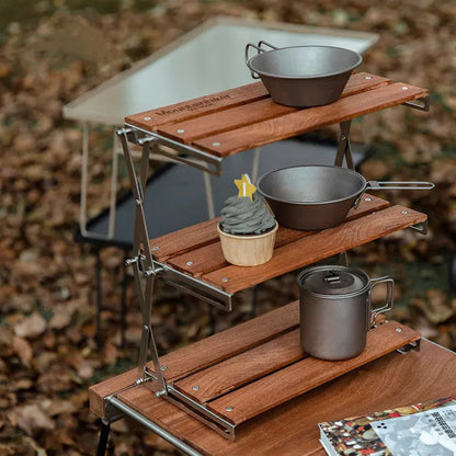 Portable Three-Tier Rack - Folding Table For Outdoor Activities Kia Day Design