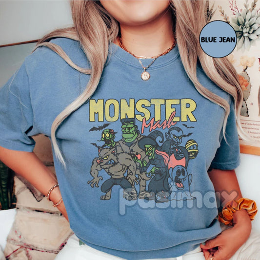 'Monster Mash' Comfort Colors Shirt – Classic Halloween Dance Party Tee, Retro Spooky Season Top, Vintage Graphic T-shirt - - T-Shirt