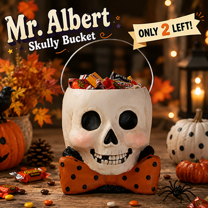 Mr. Albert Skully Bucket by Bethany Lowe Designs - - Seasonal & Holiday Decorations