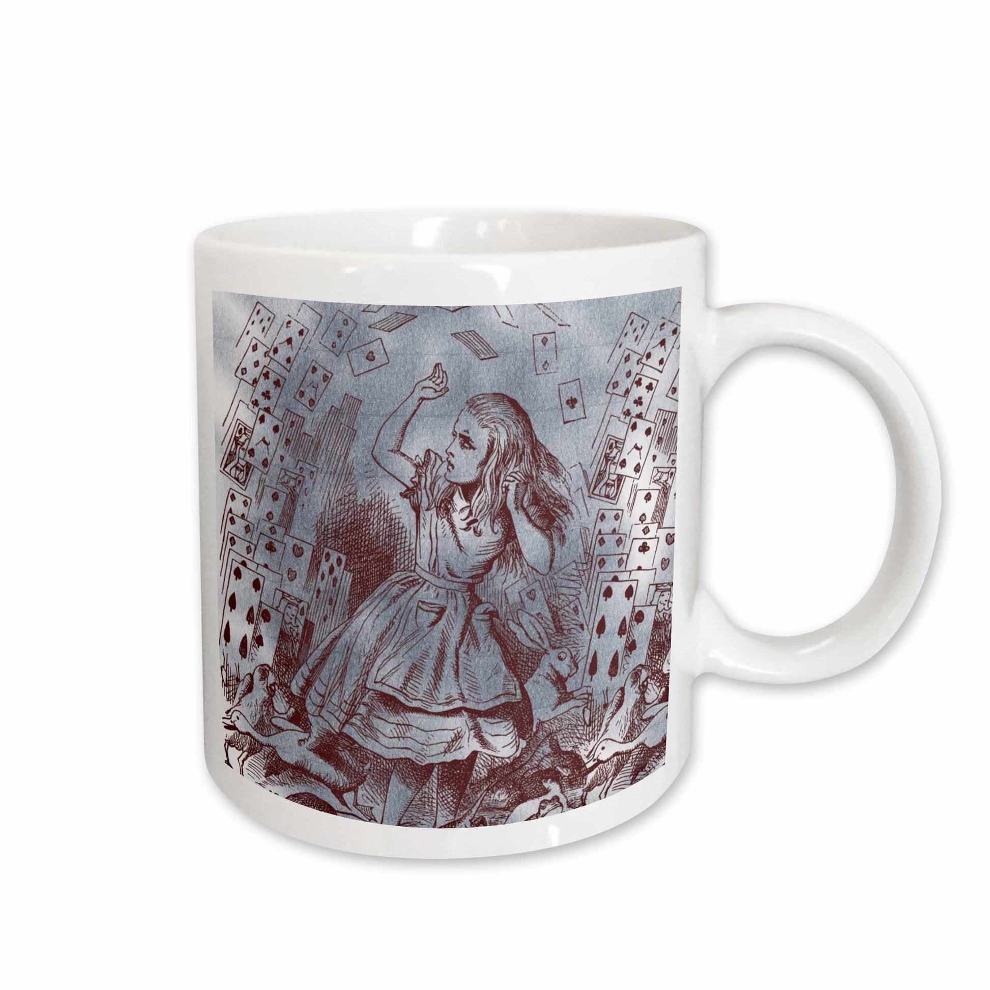 3dRose PS Vintage - Alice with Playing Cards Vintage Alice in Wonderland - Mugs (mug_110209) - 11oz Mug - Mug