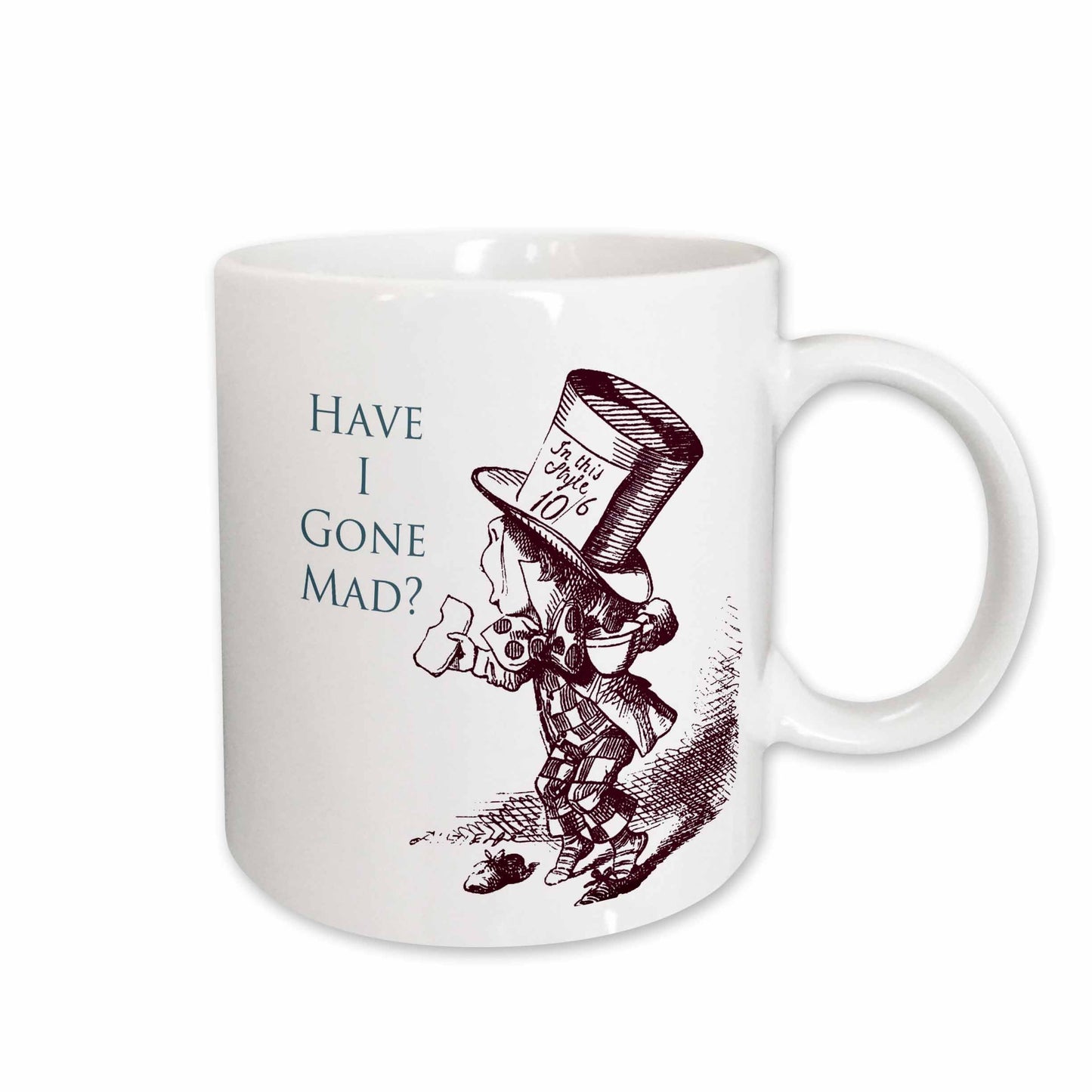 3dRose PS Vintage - Mad Hatter Have I gone Mad Alice in Wonderland - Mugs (mug_110410) - 15oz Mug - Mug