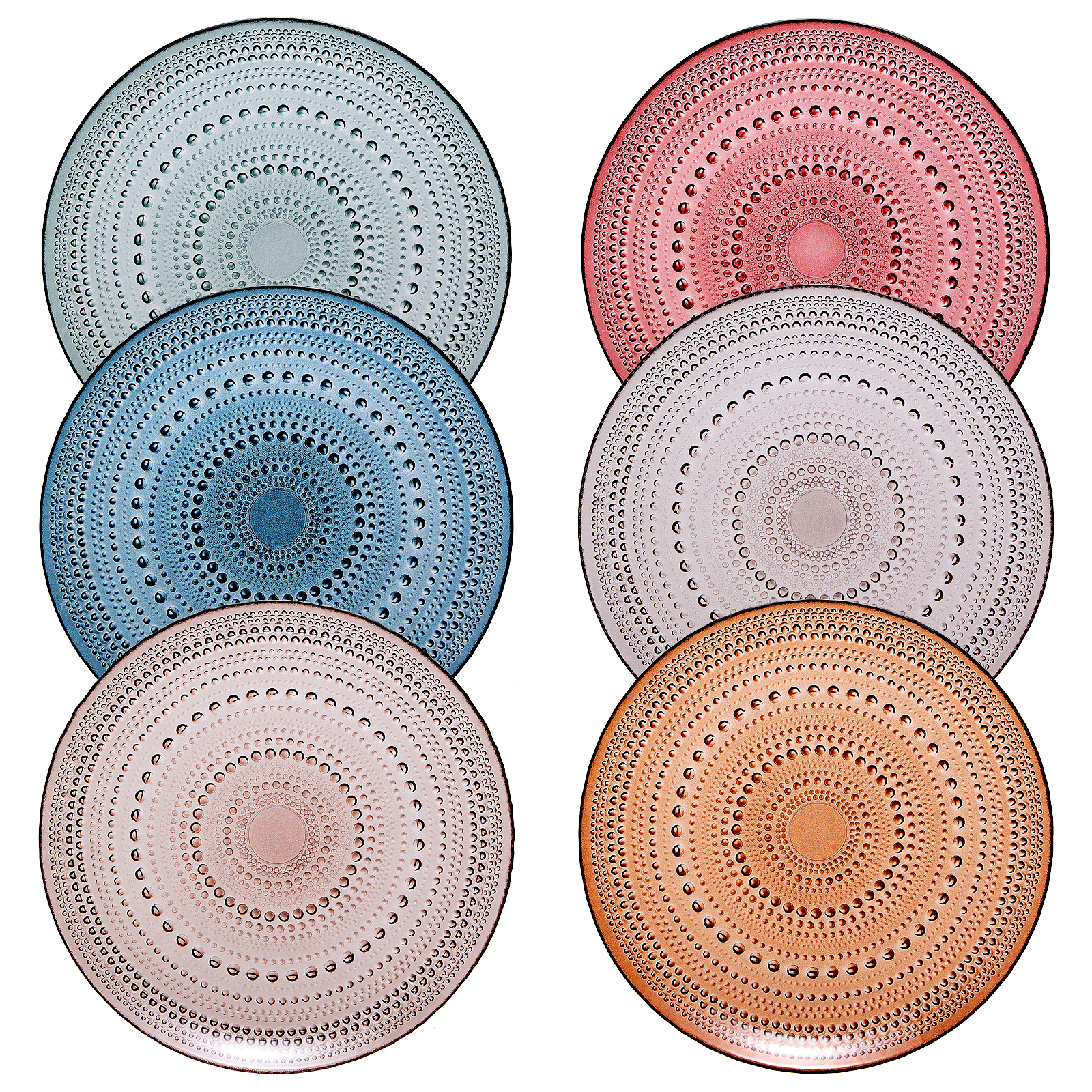 Tonal Hobnail Glass Plate, Set of 6 - - Plate