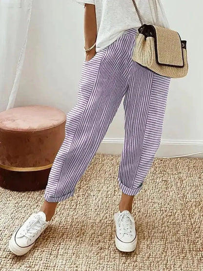 Wide Leg Harem Pants Purple