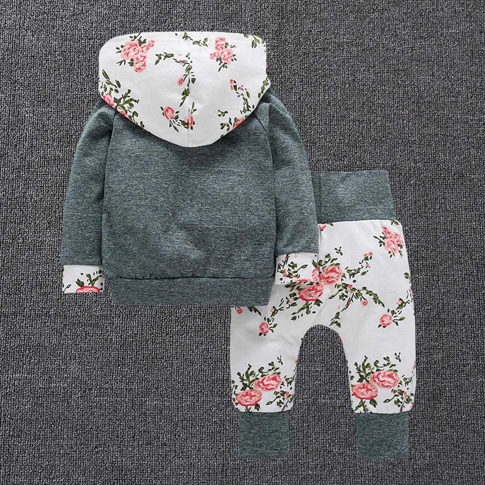 2 Pieces Floral Tracksuit Set