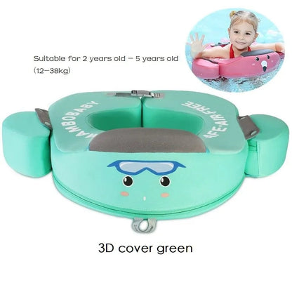 Non Inflatable Baby Float 3D Underarm Green