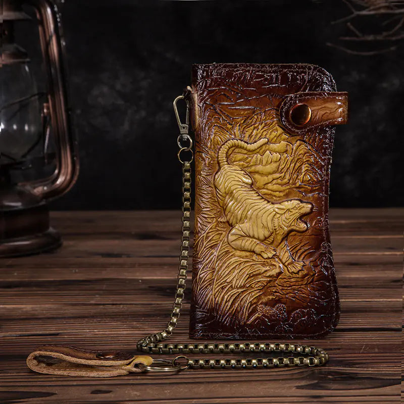 Genuine Leather Dragon-Tiger Wallet Kia Day Design