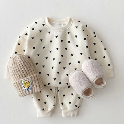 Full Heart Baby Clothing Set Beige 3T