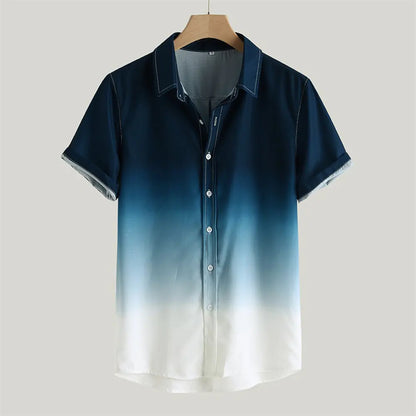 Gradient Color Casual Hawaiian Shirt - Kia Day Design