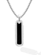 Black Onyx Column Pendant Necklace - - Column Pendant
