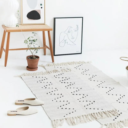 Floor Geometric Weave Thread Rug Kia Day Design