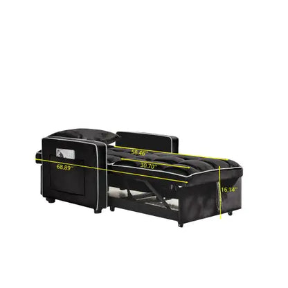 3-in-1 Sofa Bed Chair Fold-out Sofa Bed Adjustable Back - - chair