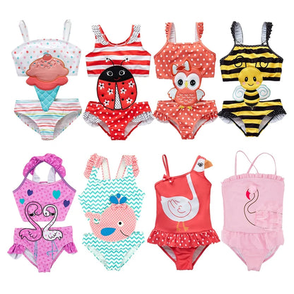 Watermelon Print Toddler Girls Swimsuit