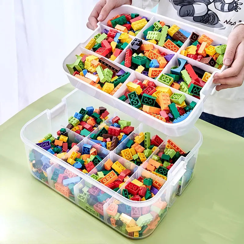 Stackable Building Blocks Storage Box with Handle Kia Day Design