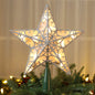 Brizled Christmas Glittered Silver Treetop Star - Silver - ornament