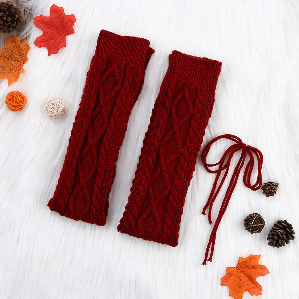 Solid Color Over-the-Knee Chunky Knit Leg Warmers