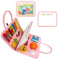 Toddlers Montessori Educational Busy Board 4 pages Pink DIY