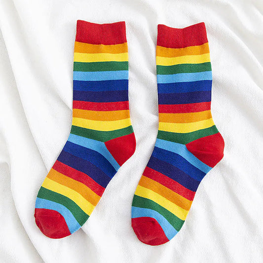Rainbow Striped Stockings for Women - Kia Day Design