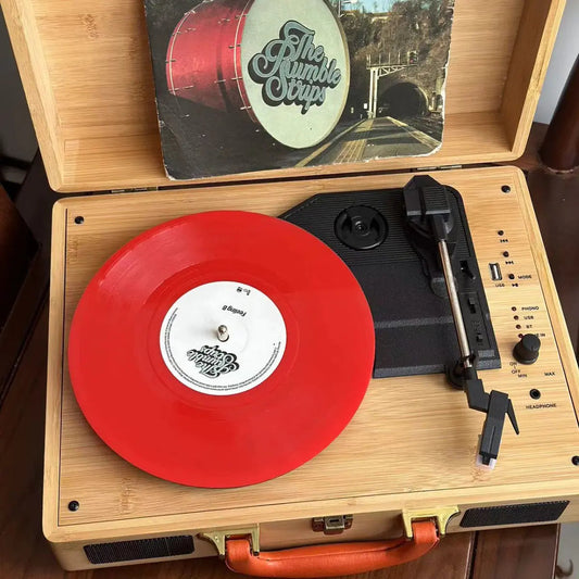 Bamboo Portable Vintage Vinyl Record Player with Bluetooth Speaker - Kia Day Design