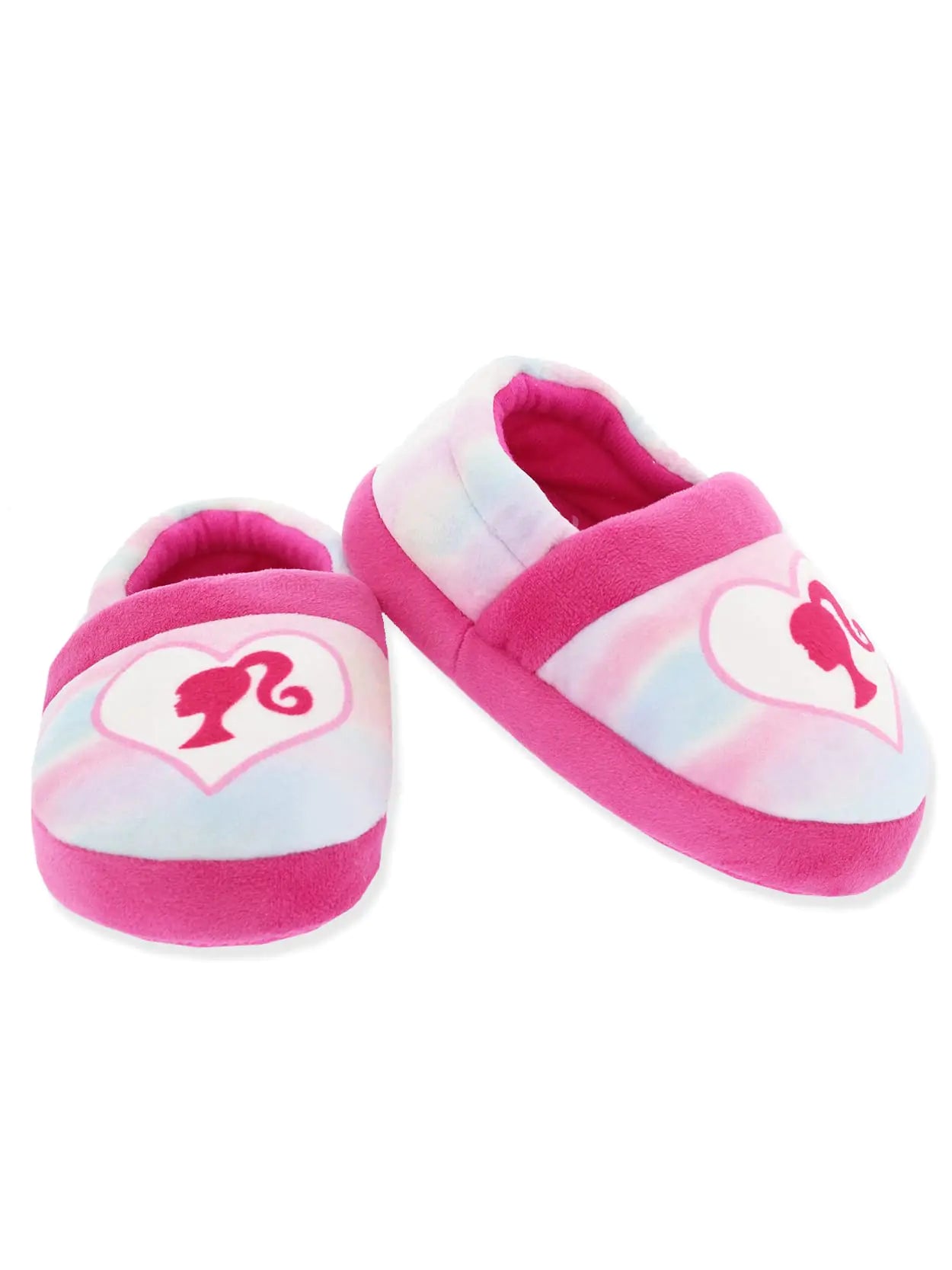 Barbie Rainbow Little Girls Plush Aline Slippers (Pink 2-3 M US Little Kid)