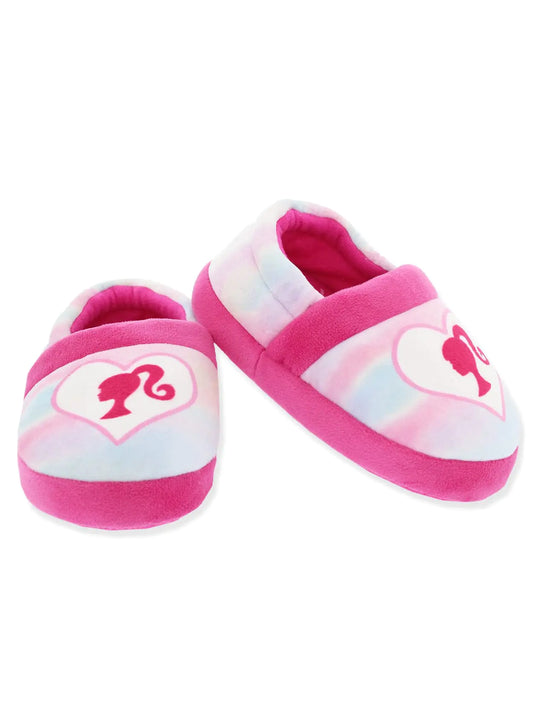 Barbie Rainbow Little Girls Plush Aline Slippers (Pink 2-3 M US Little Kid)