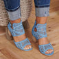 Vintage Hollow Out Sandals light blue 37