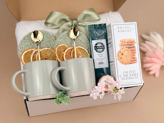 Housewarming Gift Basket – Blanket Coffee & Home Accents - - Gift Box