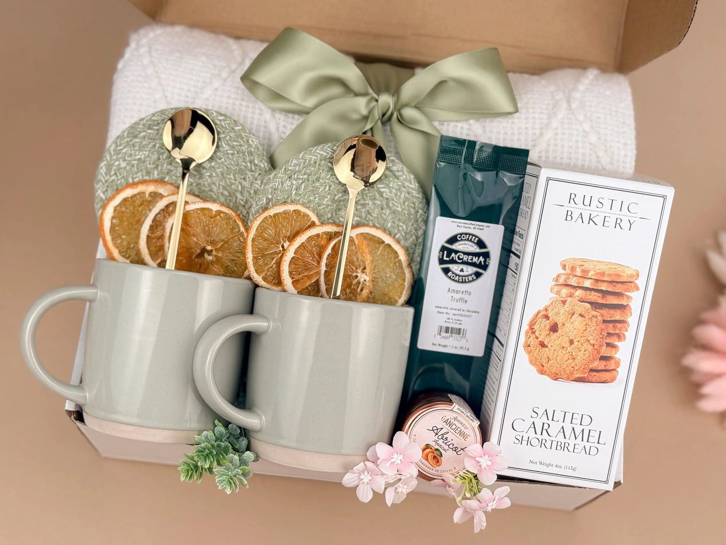 Housewarming Gift Basket – Blanket, Coffee & Home Accents - -