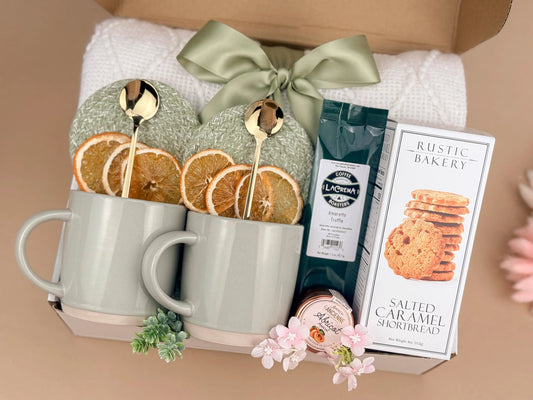 Housewarming Gift Basket – Blanket Coffee & Home Accents - - Gift Box