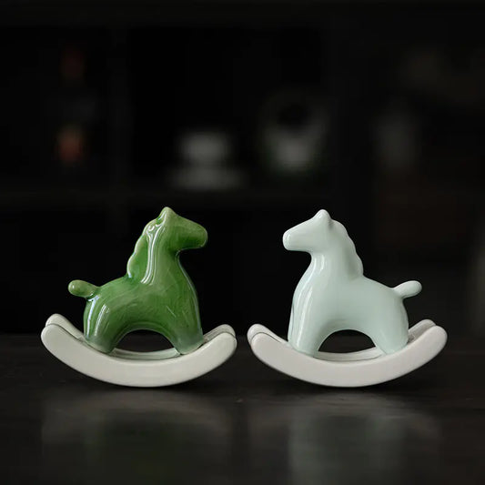 Ceramic Green Horse Tea Pet Decorative Figurine - Kia Day Design