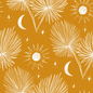 Night Palm Wallpaper, marigold and white- Samantha Santana Creative- {{Product type}}