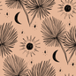 Night Palm Wallpaper, terra cotta and black- Samantha Santana Creative- {{Product type}}