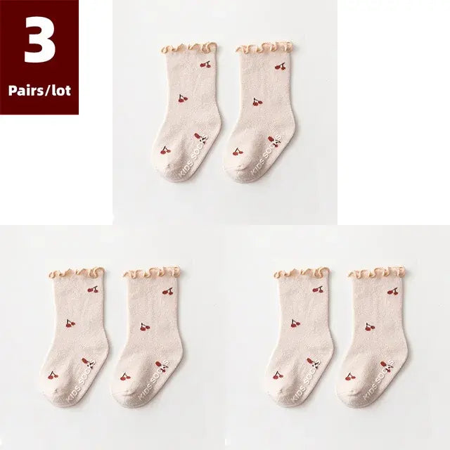 3 Pairs of Anti-Slip Childrens Socks - Kia Day Design