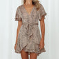 Summer V-Neck Ruffle Womens Dress - Kia Day Design