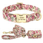 Printed Dog Collar and Leash Set Beige Sets Medium