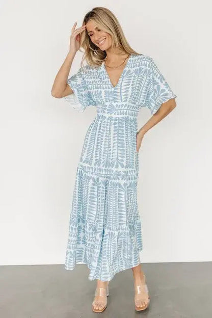 Ladies Short Sleeve Long Dresses - Kia Day Design
