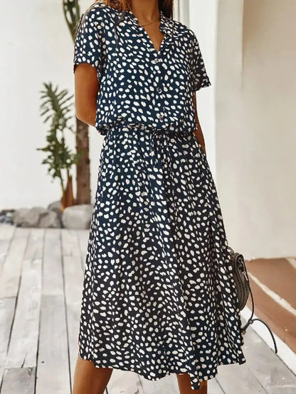Ladies Short Sleeve Summer Long Dress - Kia Day Design