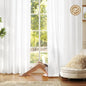 White Semi Sheer Curtains 2 Panel Set Light Filtering with Tiebacks - Kia Day Design