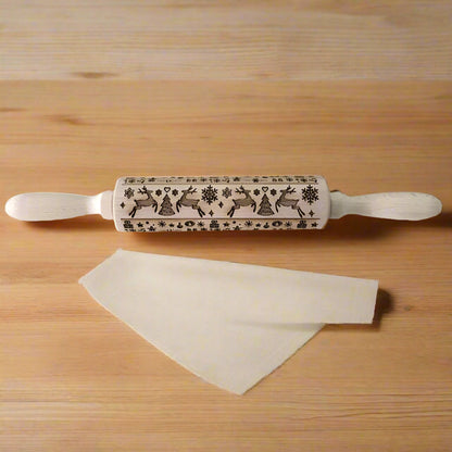 Wooden Embossed Rolling Pin - Kia Day Design