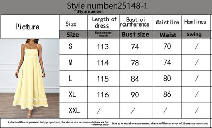 Spring and summer solid color lace splicing elegant suspender tube top super pendulum dress women - -