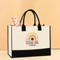 Canvas tote bag, large capacity printed tote bag women's, fashionable waterproof portable shopping bag - Teacher-4 43*13.5*30.5CM -
