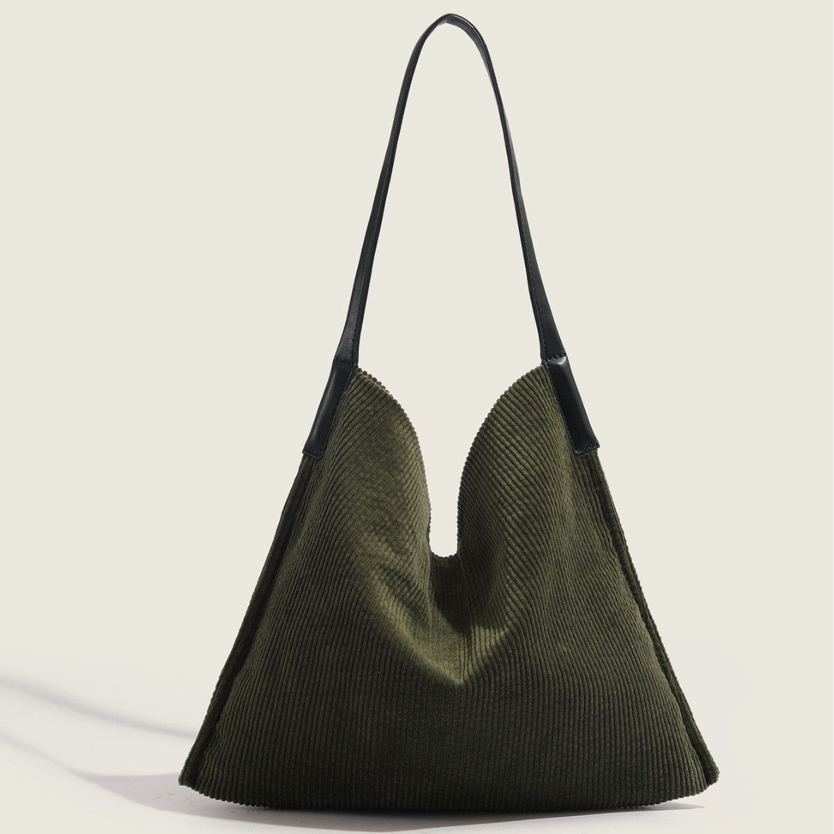 Corduroy large capacity hobo bag, tote bag women, casual commuting shoulder bag large, - -