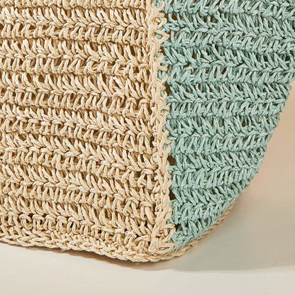 Summer Woven Shoulder Bag – Rustic Straw Handbag, Beach Vacation Tote, Casual Trendy Purse - -